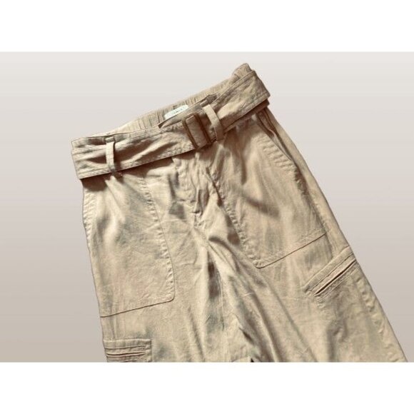 Vince Womens High-Waisted Paperbag Pants With Belt Beige Size S - Picture 7 of 12